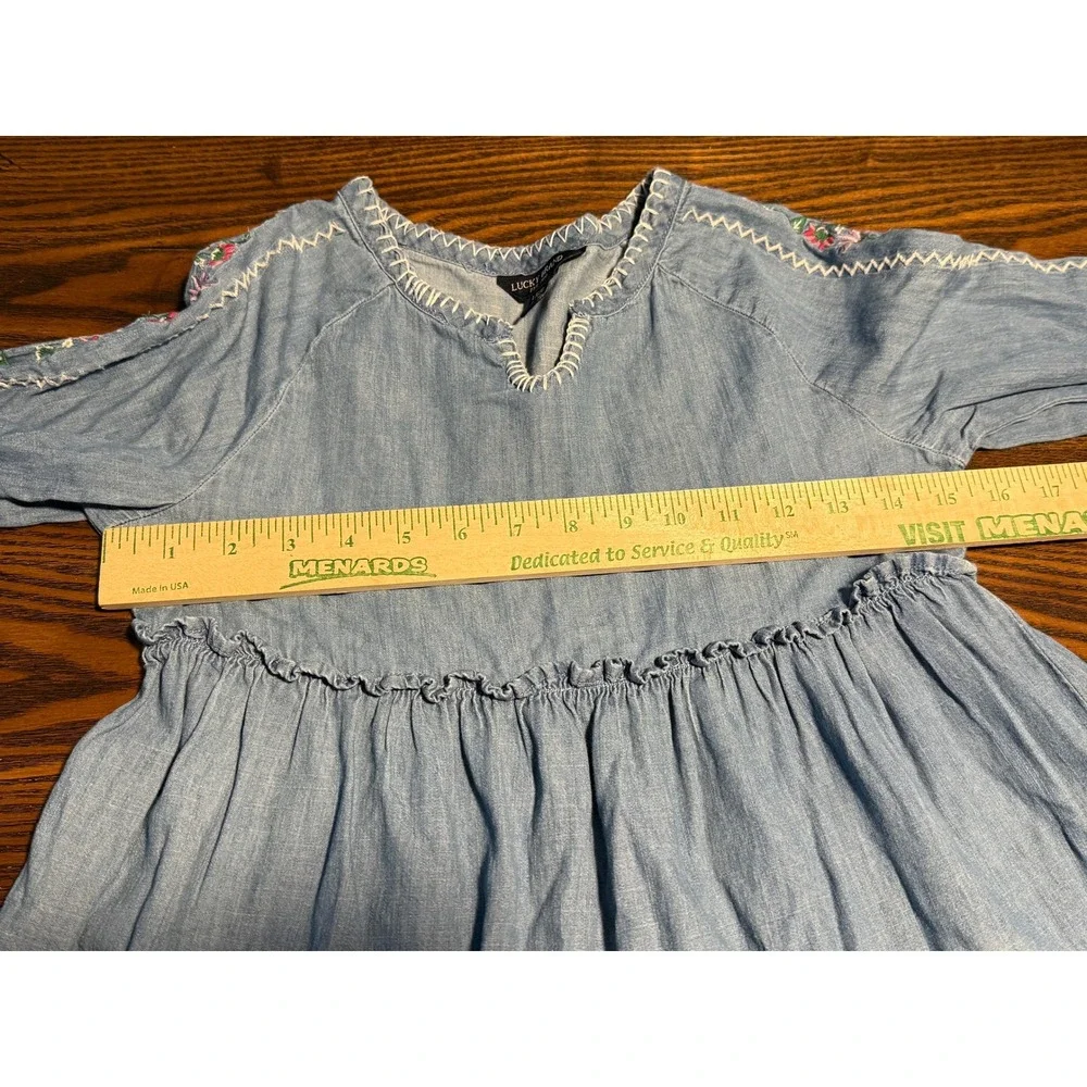 Lucky Brand chambray tiered